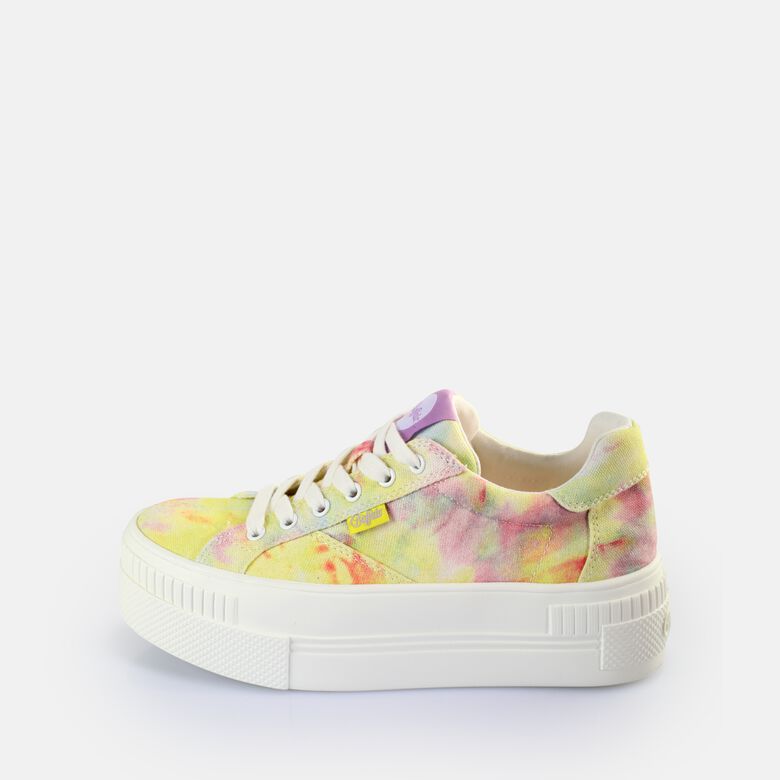 Paired Baskets basses véganes, tie dye corailvert