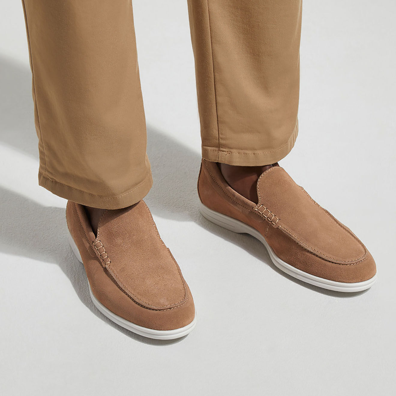 Comptoir GL Mocassins en Velours de Cuir taupe