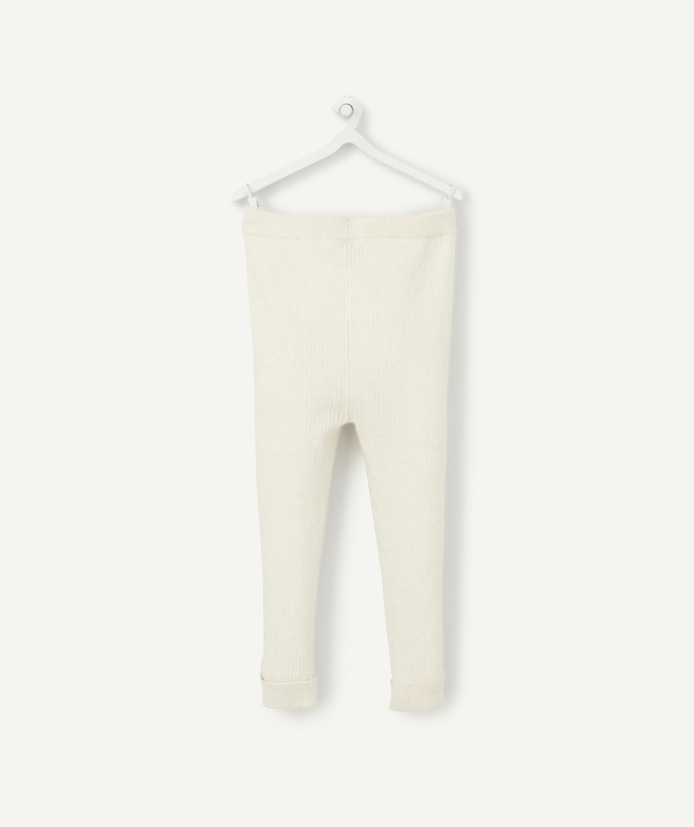 LEGGING CÔTELÉ ÉCRU BÉBÉ FILLE