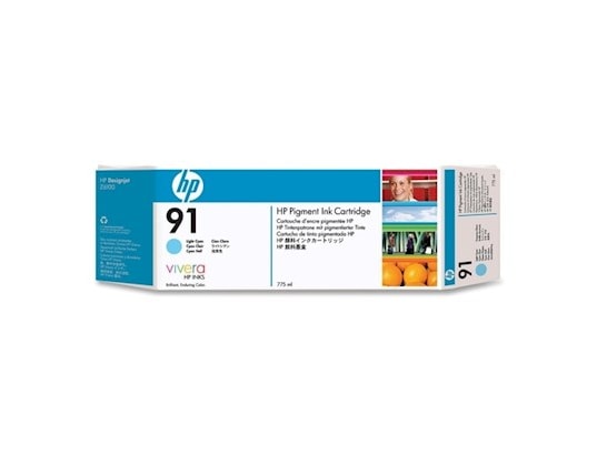 HP - Cartouche d'encre à pigments cyan clair 91 775 ml (C9470A)