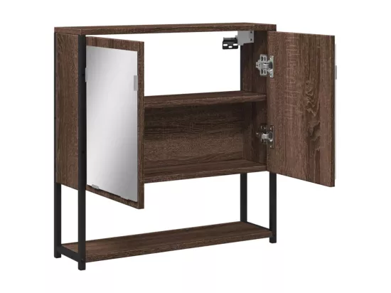 Prolenta Premium - Armoire à miroir de salle de bain chêne marron bois ingénierie
