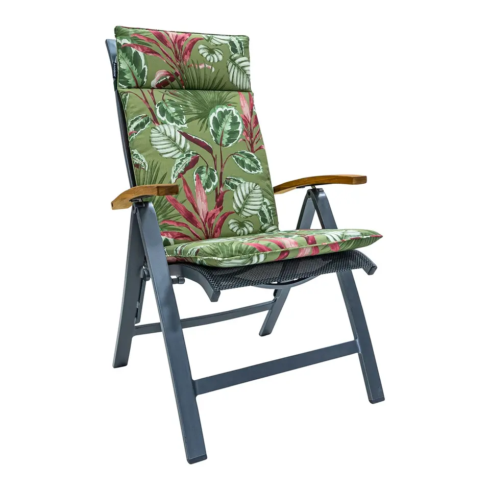 Madison - Tuinstoelkussen Hoge Rug Cala green - Ca. 120x50 cm - Set van 4
