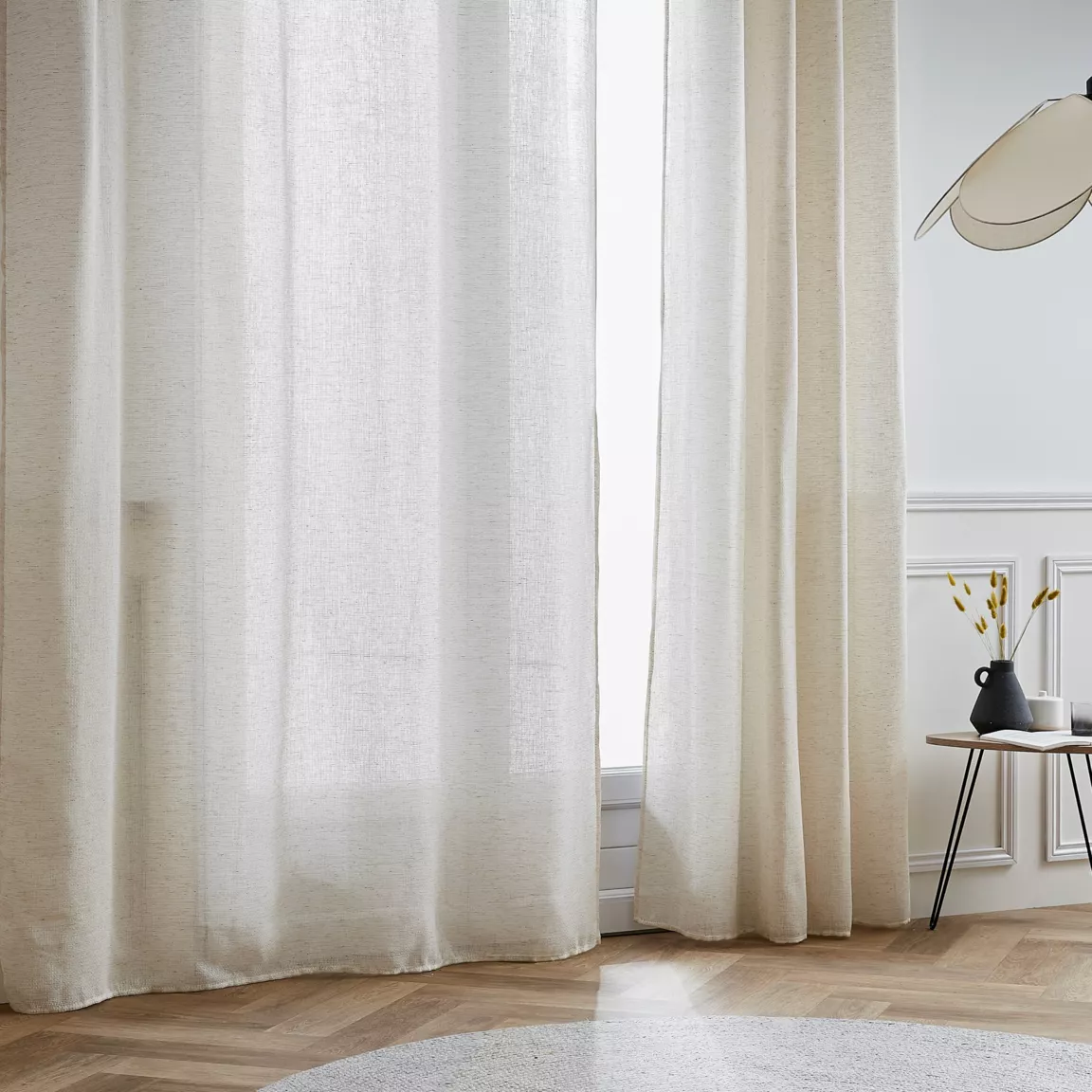 Voilage œillets effet lin (180 x 240 cm) Luca Beige