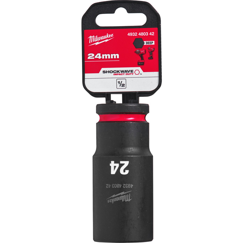 Milwaukee slagdop Shockwave 1/2 lang 24mm