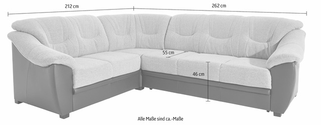 sit&more Ecksofa »Savona L-Form, B: 262 cm« optional Bettfunktion, Federkern