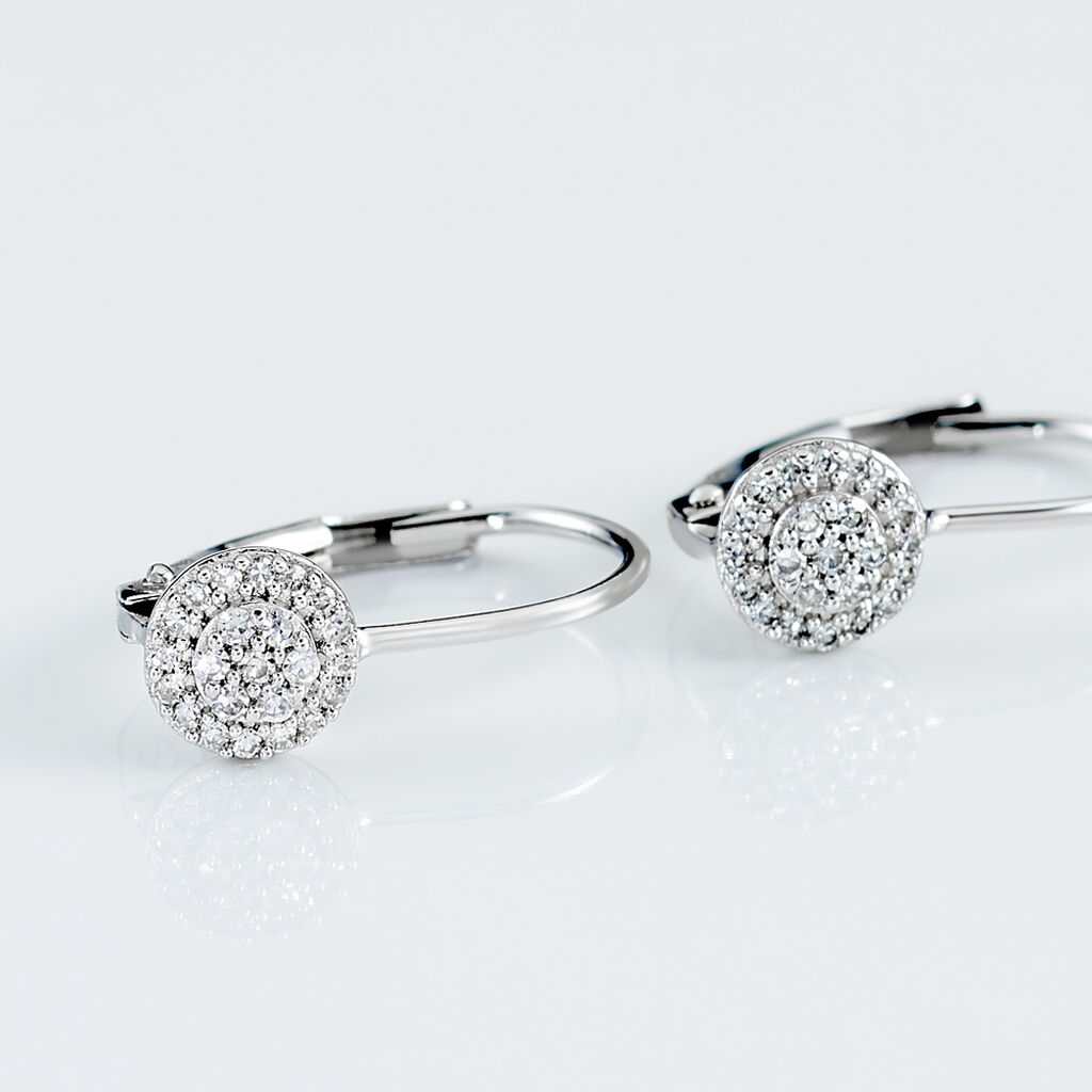 Boucles D'oreilles Pendantes Ursilla Or Blanc Diamants