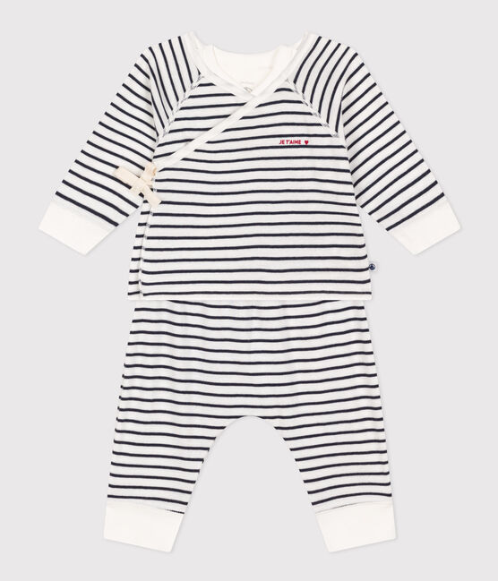 Ensemble 3 pièces rayé en coton bébé