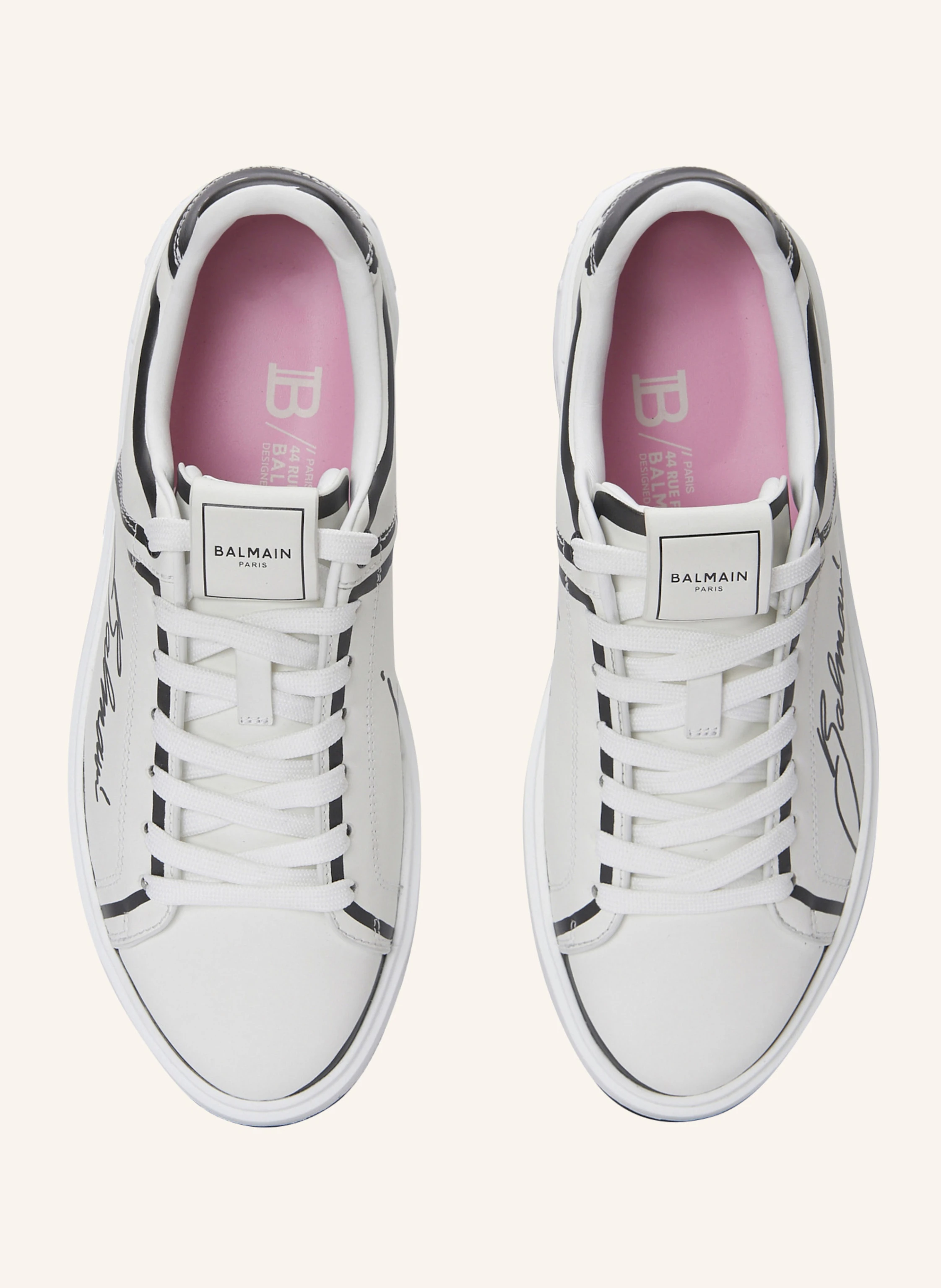 BALMAIN Sneakers B-Court aus bedrucktem Kalbsleder