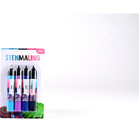 Stenmaling 30ml blå/lilla 4-pak