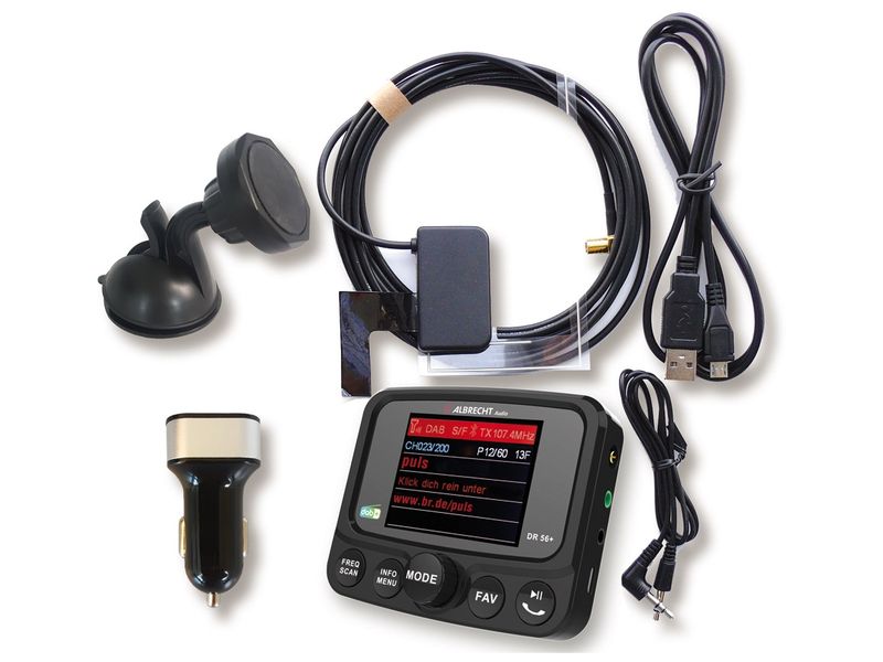 Albrecht DAB  Erweiterung AR-DR56  BT Autoradio-Adapter mit Freisprechfunktion und Musikübertragung für Smartphones