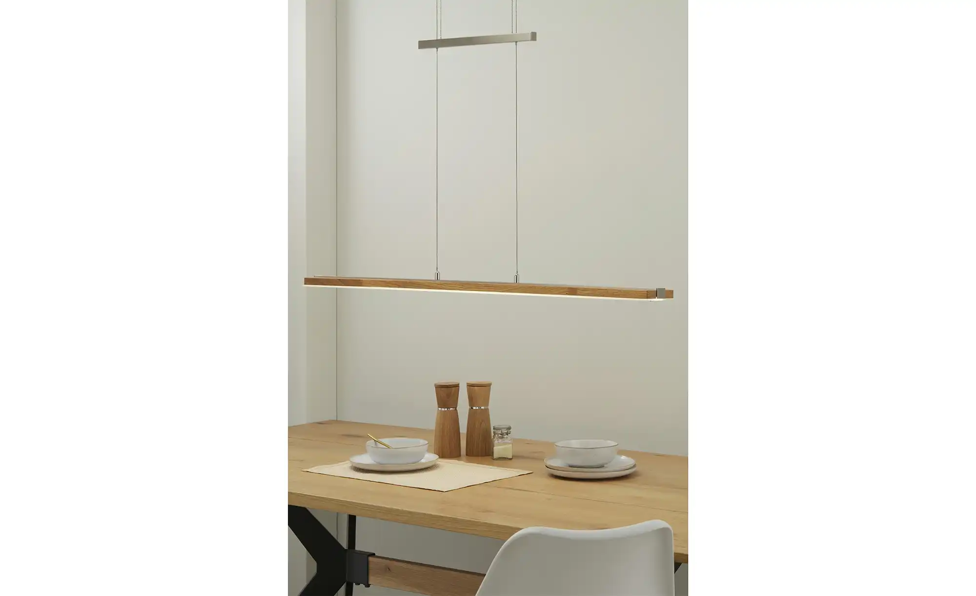 LED-Pendelleuchte, 1-flammig, Eiche natur