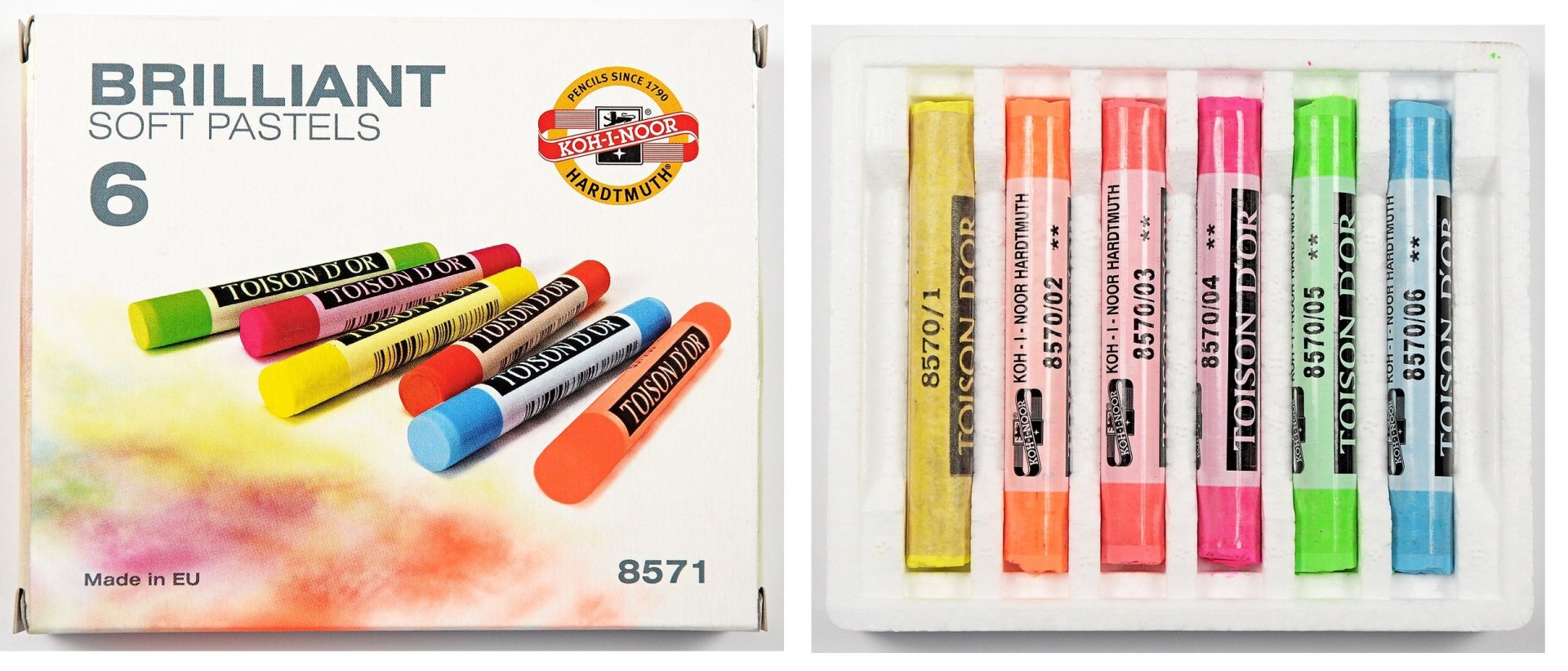 Koh-i-Noor Softpastellkreide 8571, Leuchtfarben