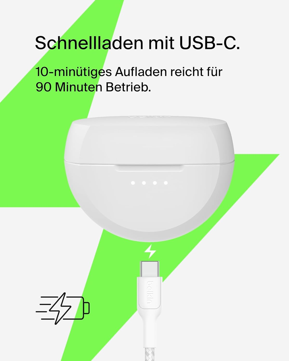 SoundForm Rhythm TWS Bluetooth 5.3 In-Ear Kopfhörer mit Ladecase und IPX5 (AUC012BTWH) - Weiss