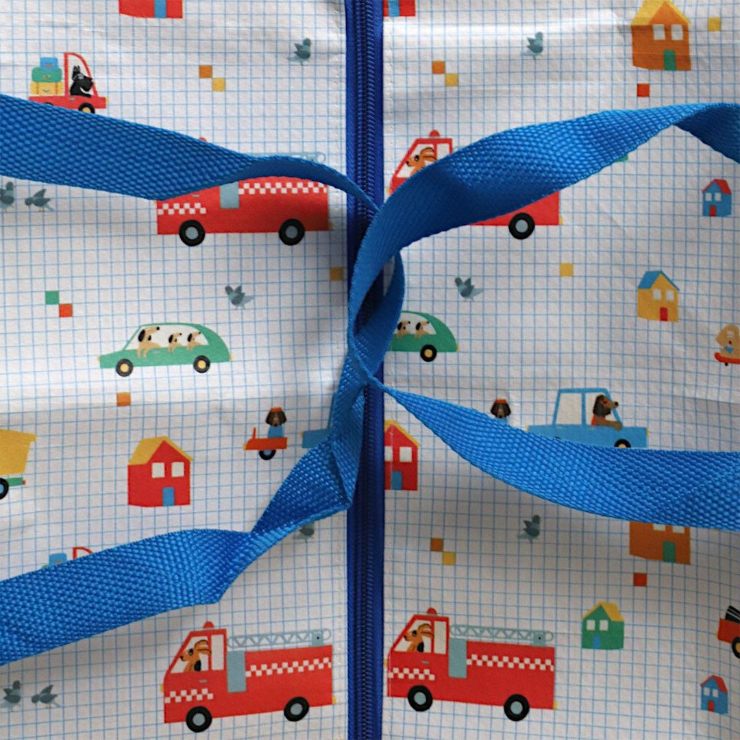 le petit souk jumbo opbergtas - voertuigen en honden