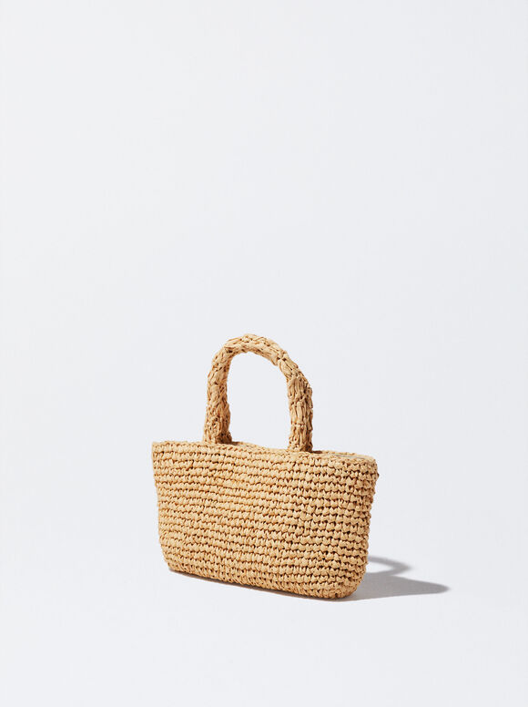 Bolsa de palha com flores - Multicolorida