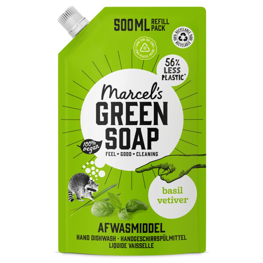 Marcel's Green Soap Afwasmiddel Basilicum & Vertivert Gras Navulling500 ml