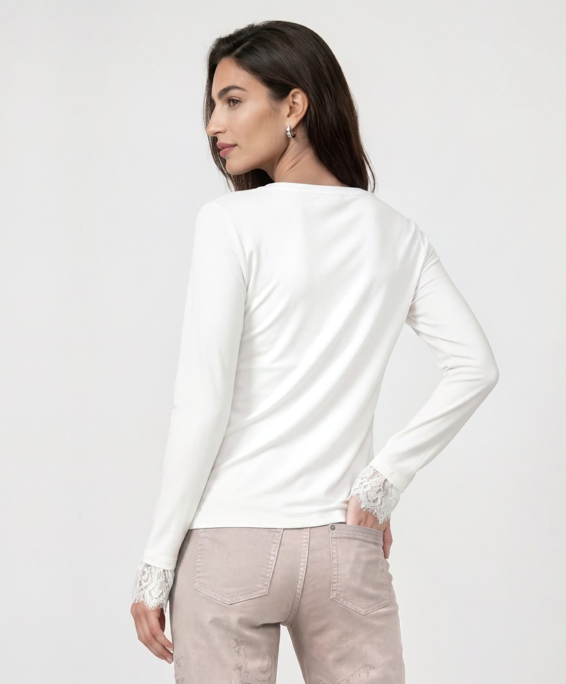 Monari Dames longsleeve ecru