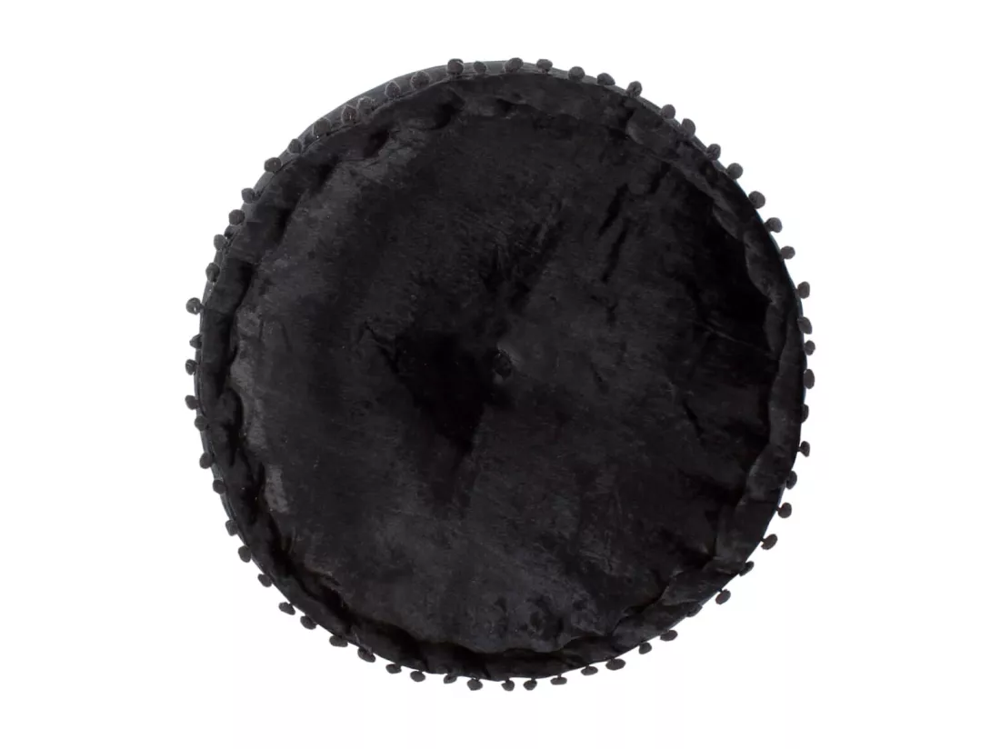 Pouf Rond Velours 40x20 cm Anthracite