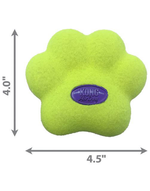Kong Airdog Squeaker Paw - Hondenspeelgoed - Geel Medium