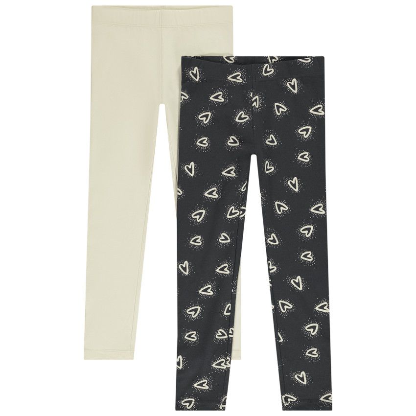 Lot de 2 leggings fantaisie pour fille - Gris foncé