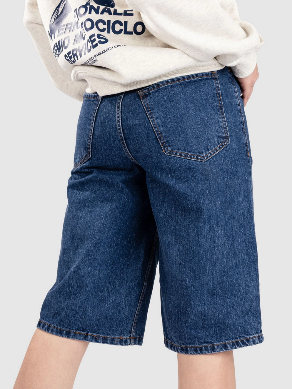 Solid SDTOMMY Shorts middle blue denim