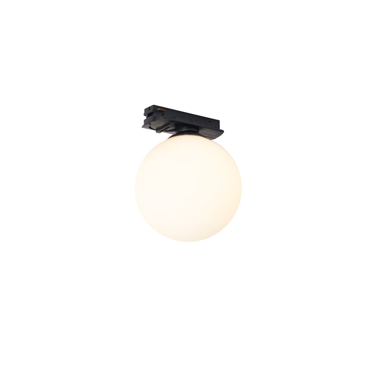 Moderne plafondlamp zwart met wit glas voor railsysteem 1-fase - Iconic Perle