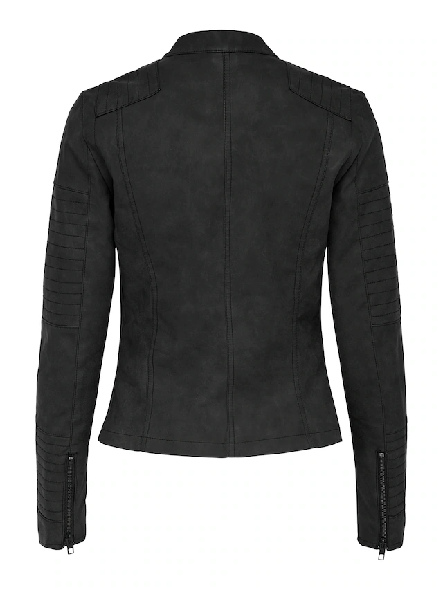 ONLY Lederimitatjacke »ONLAVA FAUX LEATHER BIKER OTW NOOS« mit Biker-Details