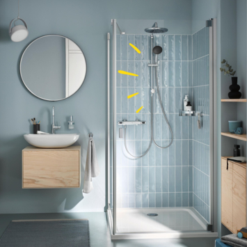 Grohe Douchesysteem Vitalio Start 250 met omstelling Rond, Max. 8,0L/M Bij 3 Bar Chroom - hartafstand kraan 15 cm