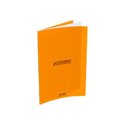 Conquérant Classique - Cahier polypro 24 x 32 cm - 96 pages - grands carreaux (Seyes) - orange
