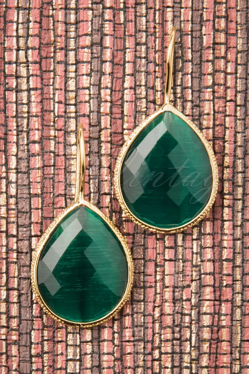 Day&Eve by Go Dutch Label Lavina stenen oorbellen in smaragd
