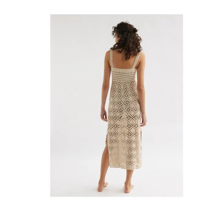 She Made Me Robe Midi Edith Crochet | Ivoire