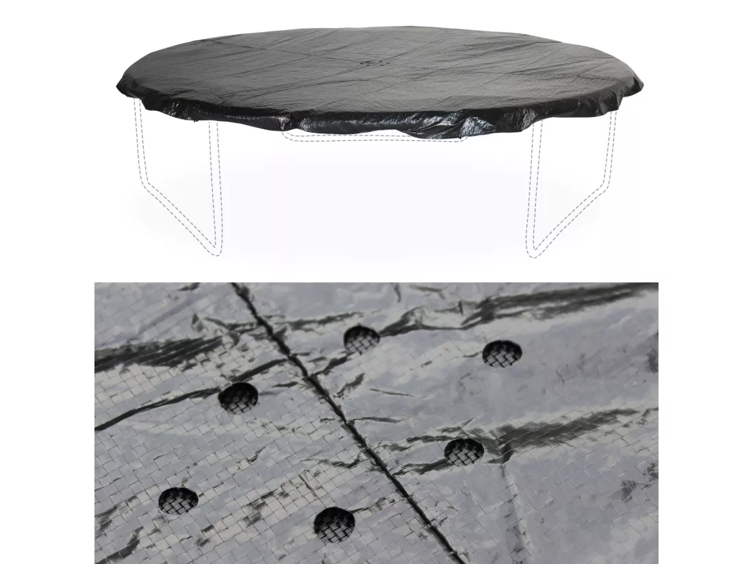 Pack accessoires pour trampoline Ø 250cm Pluton/Gémeaux/Pluton INNER - Échelle. bâche de protection. filet de rangement pour chaussures et kit d’ancrage