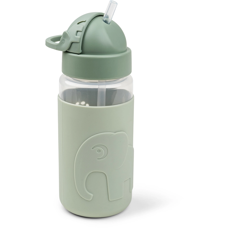 Done by Deer™ Trinkflasche Easy-grip mit Strohhalm, Elphee Grün