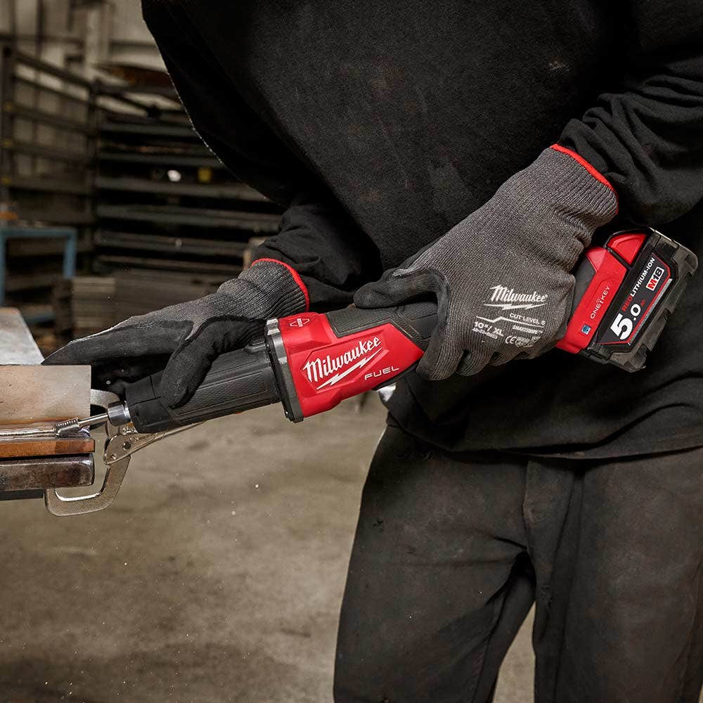 MILWAUKEE 18V FUEL™ 1/4" Braking Die Grinder w/ Deadman Paddle Switch Skin M18FDGROVPDB0