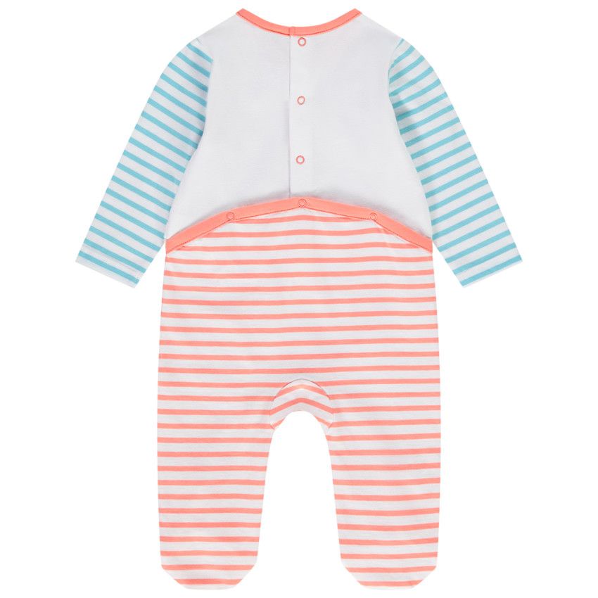 Dors-bien en jersey à rayures print morse pour bébé garçon - Blanc
