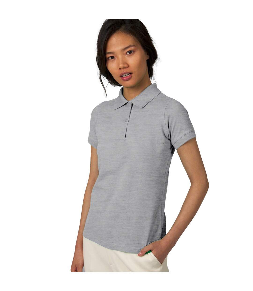 B&C - Polo à manches courtes SAFRAN PURE - Femme (Gris) - UTBC104