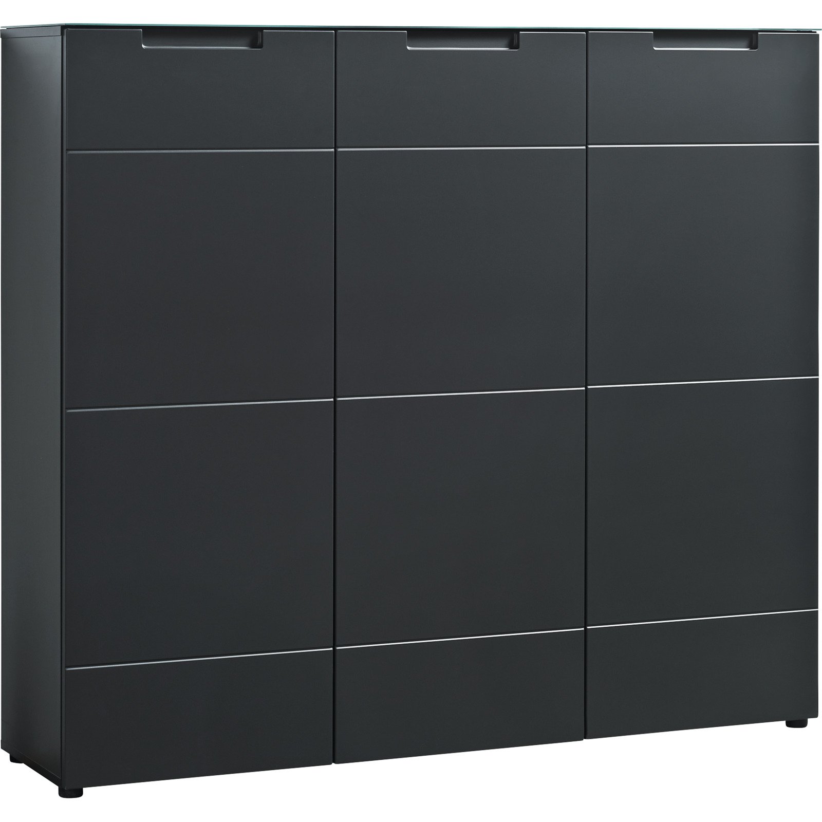 Schuhschrank Mailand Dekor anthrazit 135 x 120 x 34 cm