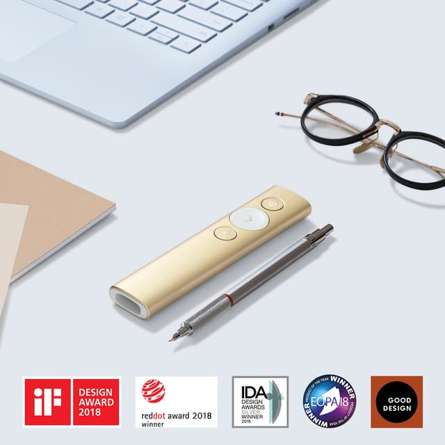 Logitech Spotlight presentation remote (guld)