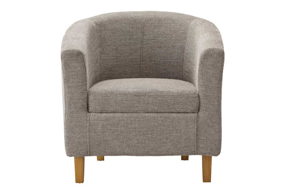Design Lounge Sessel HEMINGWAY taupe Strukturstoff mit Armlehnen Cocktailsessel