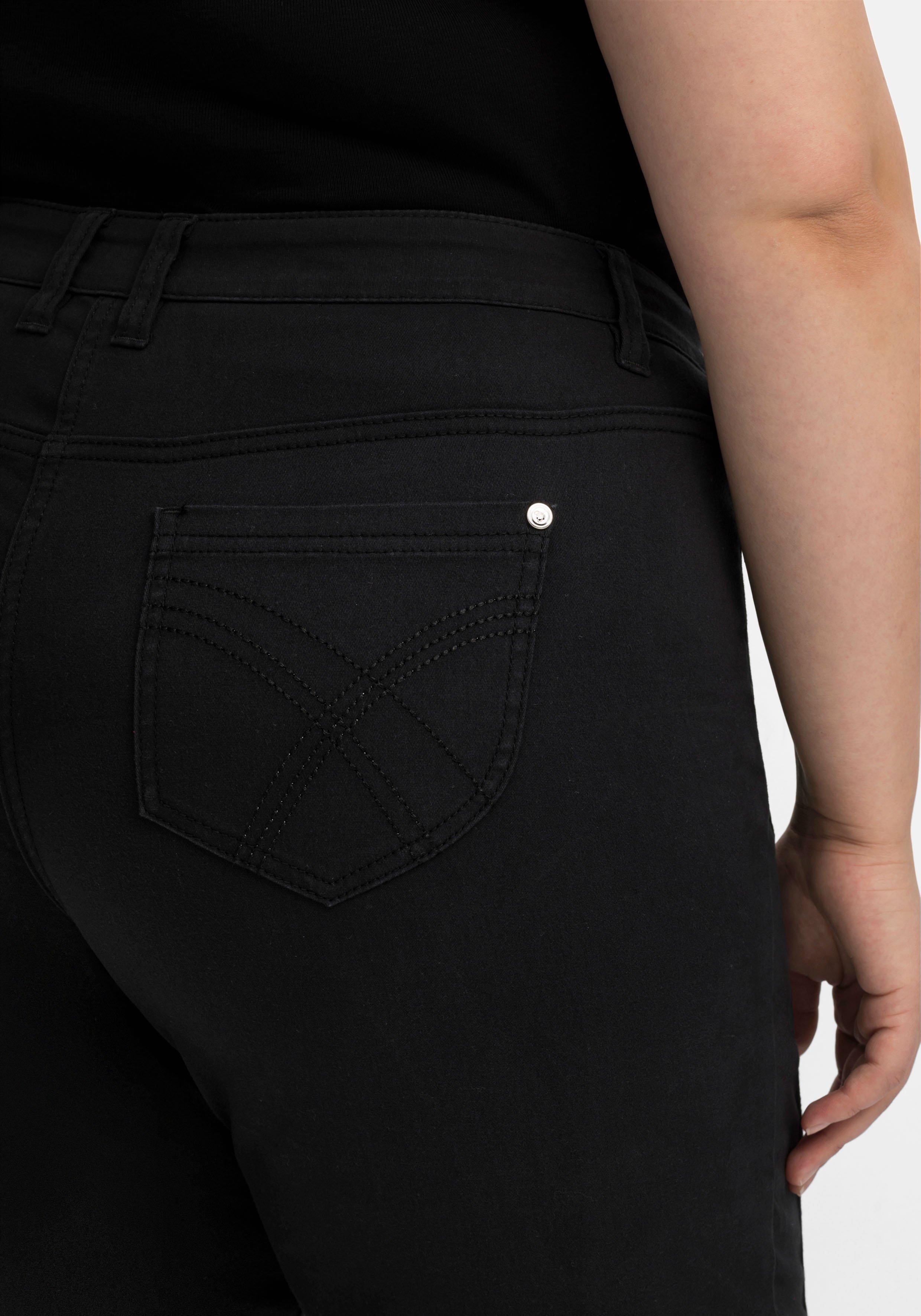 Gerade Twillhose in knöchelbedeckender Länge