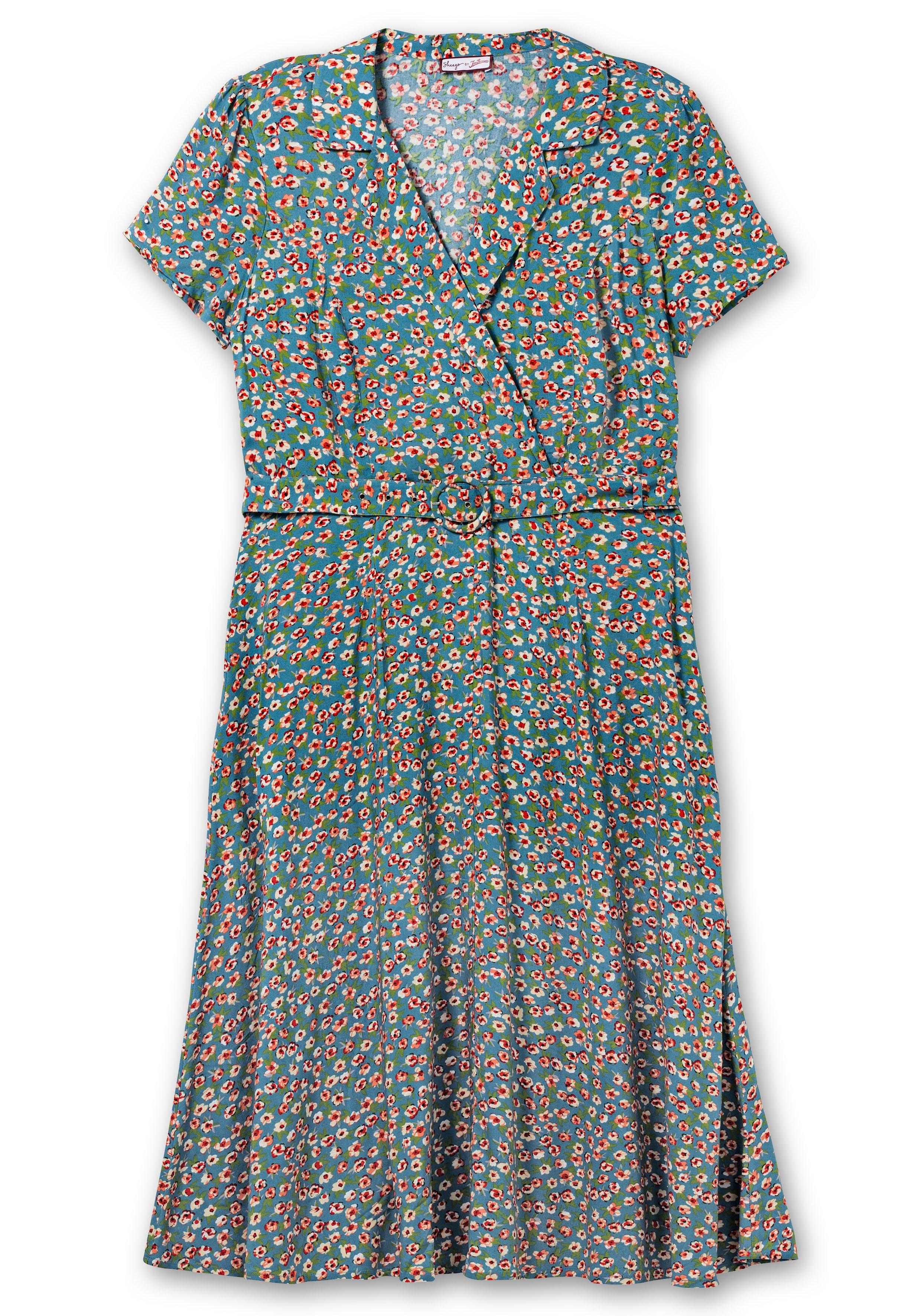 Blusenkleid in Maxilänge, mit floralem Druck