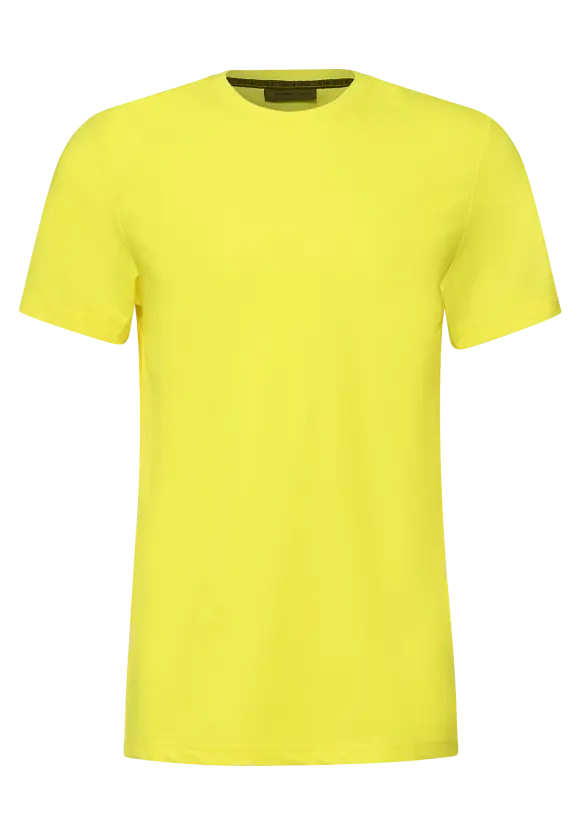 Basic T-Shirt in Unifarbe - lemon yellow