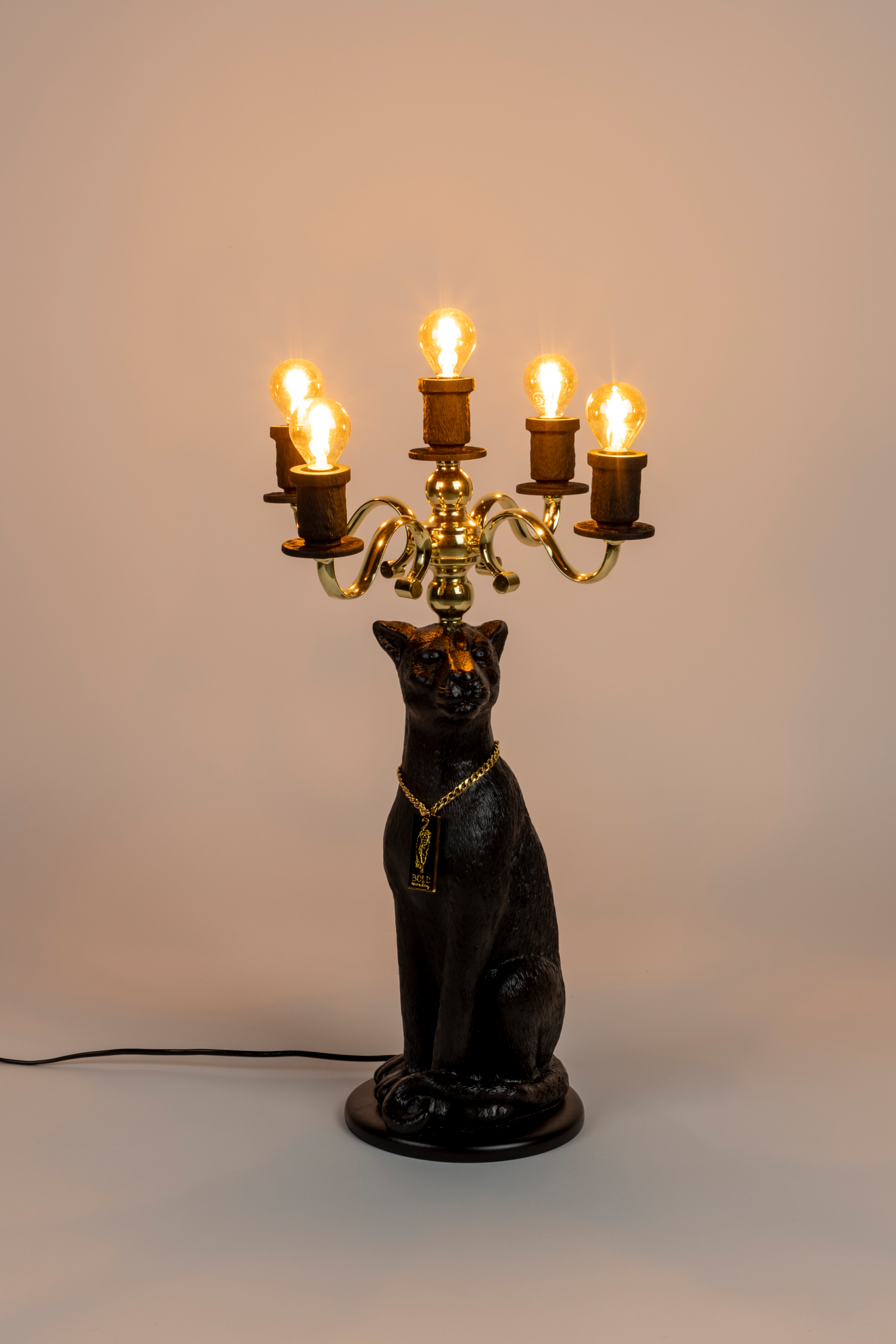 Bold Monkey vloerlamp Proudly Crowned Panther Bold Monkey Proudly Crowned Panther Vloerlamp Zwart