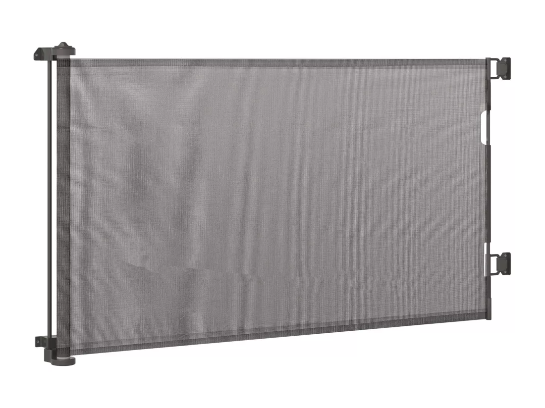 Barrière de sécurité barrière animaux rétractable automatique 1,65L x 0,85H m teslin alu. PVC gris