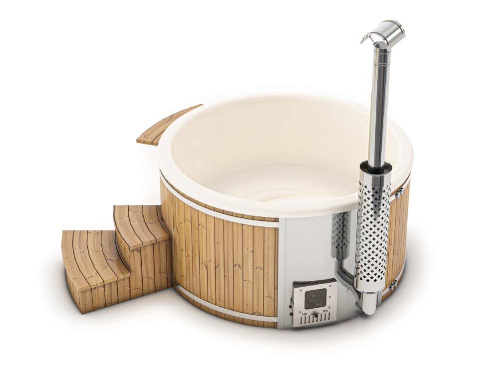FinnTherm Stockholm houten hottub met montagemateriaal 2x2m