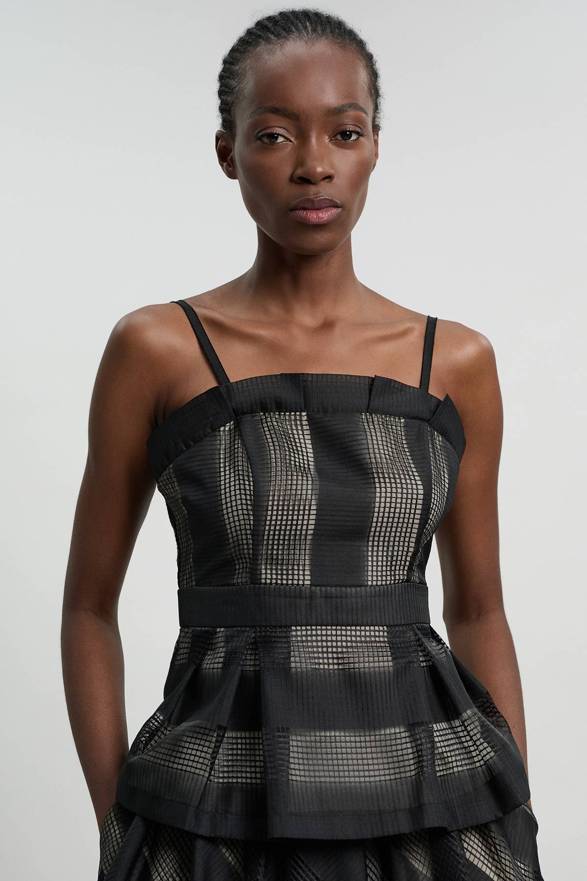 KarenMillen Haut Asymétrique En Mélange D'organza Texturé