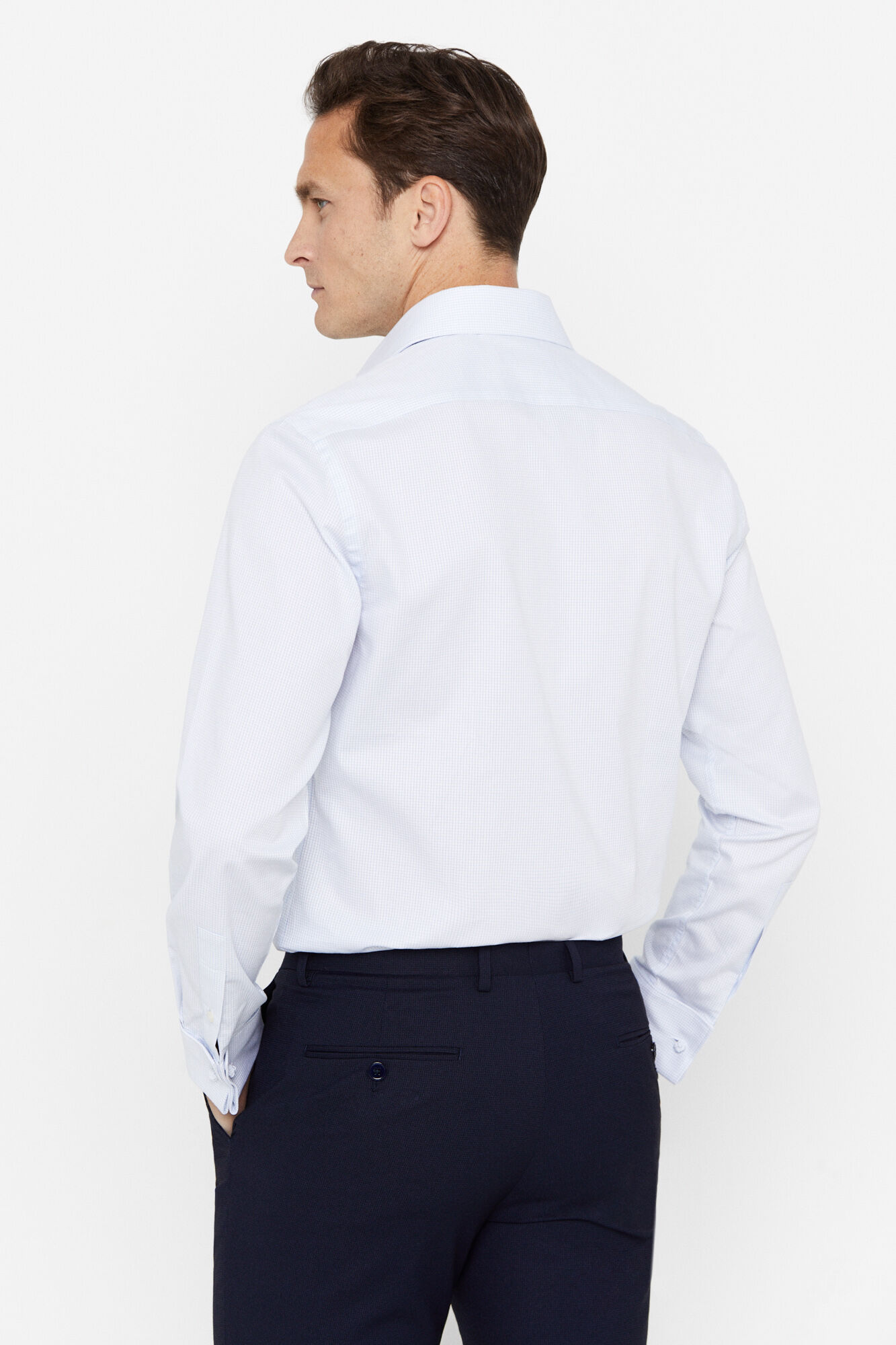 Camisa social, estrutura fácil de passar - Azul