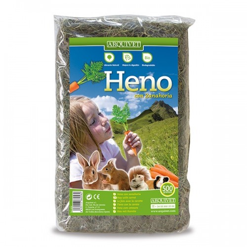 Feno com sabor de cenoura para roedores
