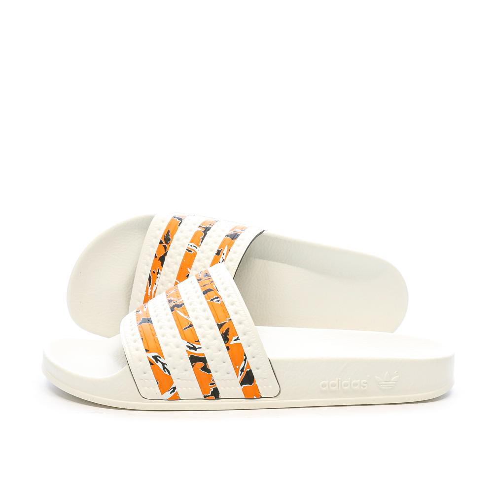 Adidas Claquettes Blanche/Orange Homme Adidas IE7744