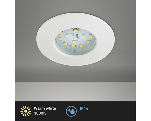 LED inbouwspot IP44 1x5W 400 lm 3000K wit Ø 7,5/6 cm 230V